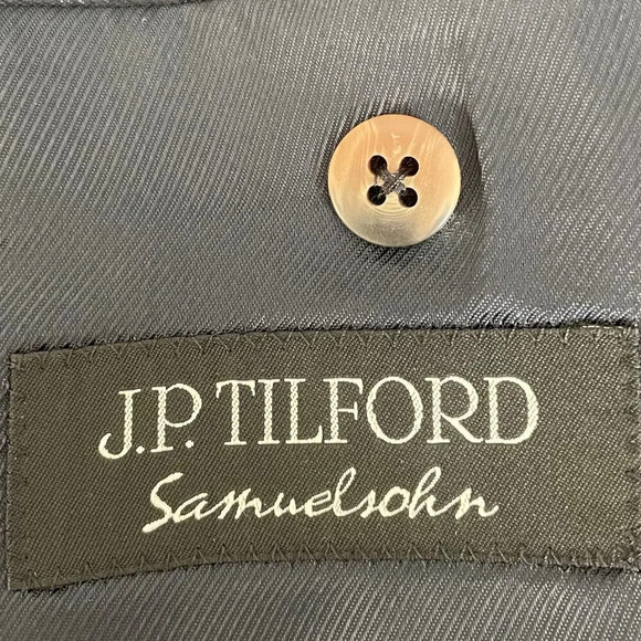 Samuelsohn J.P. Tilford Harry Rosen Todd Lined Wool Blazer Navy w Brass 48 R - Picture 13 of 15
